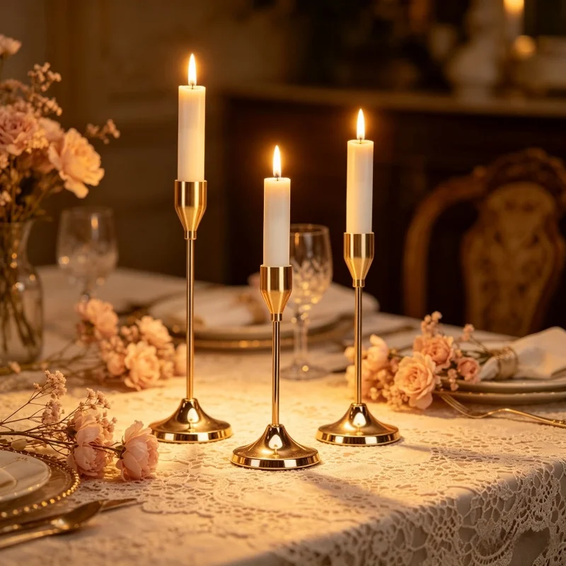 Modern Nordic Round Bottom Candle Holder Set Elegant Tabletop Decor For Home Room Dinner Wedding Bar Centerpiece No Candle