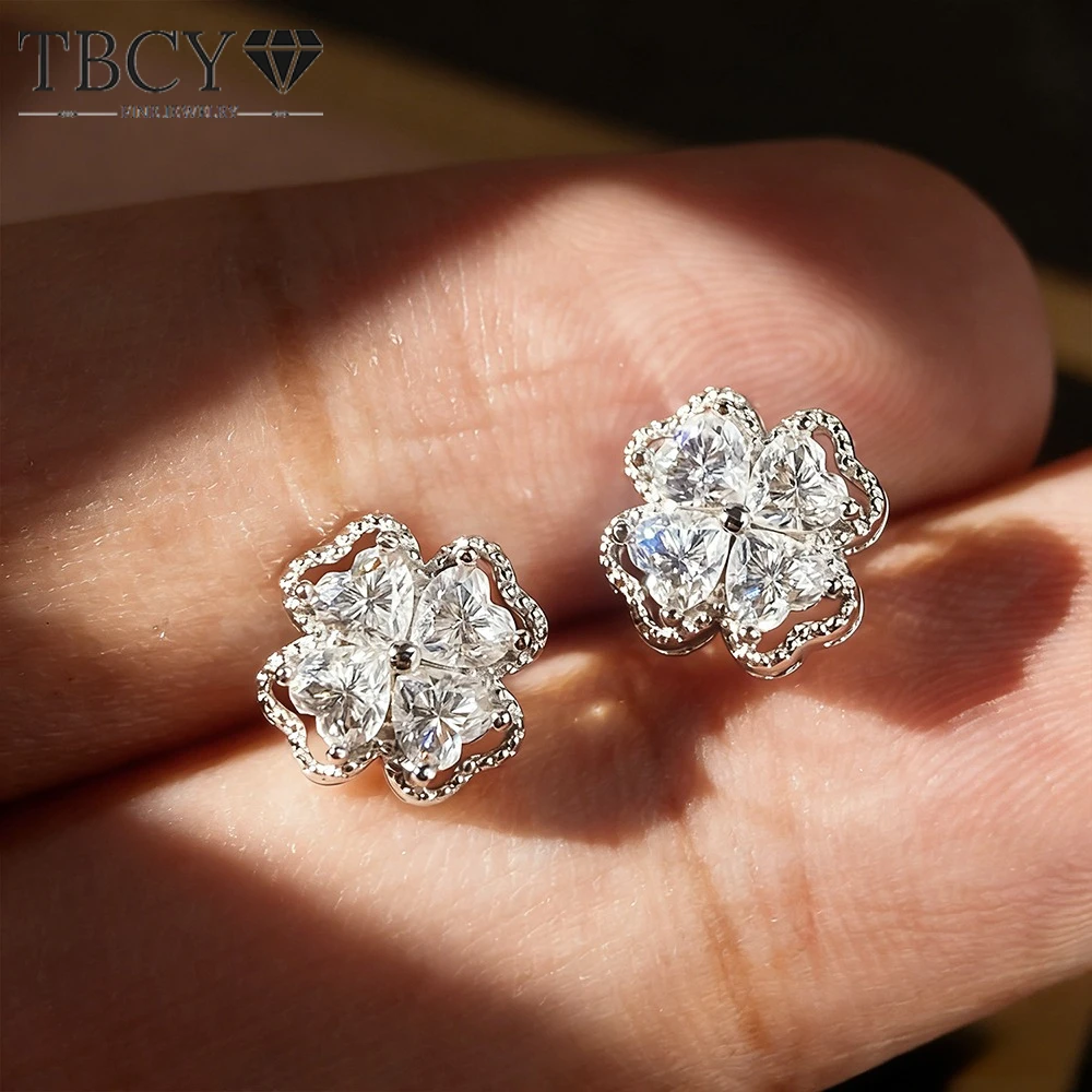 

TBCYD 3mm Heart Cut Moissanite Earrings for Women 925 Sterling Silver Earrings Fine Jewelry