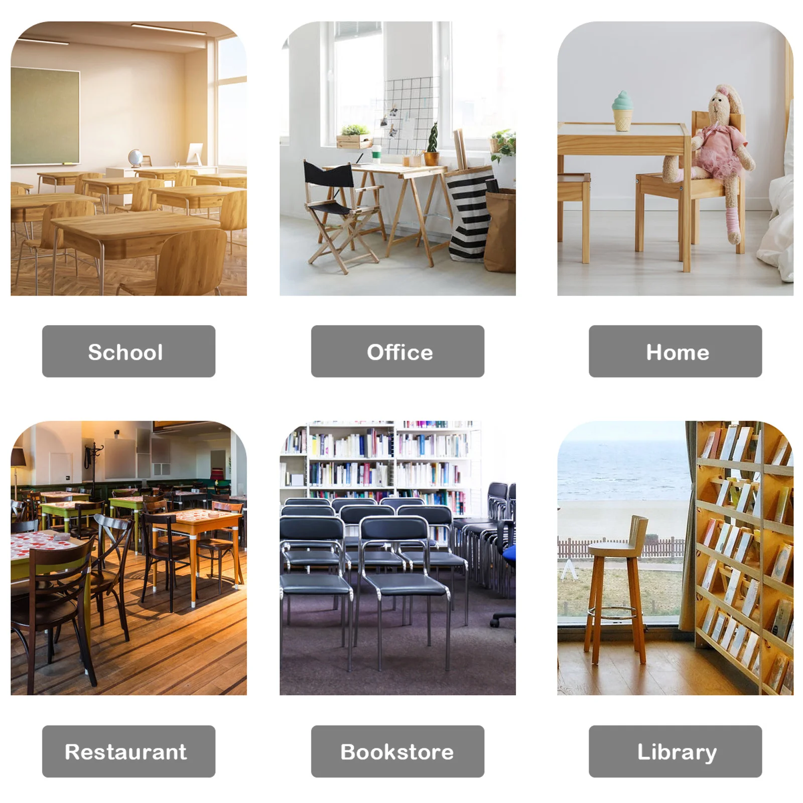 

32Pcs Anti-Slip Chair Leg Caps Clear Table Foot Covers Furniture Floor Protectors for Hardwood Floors Home Living Room