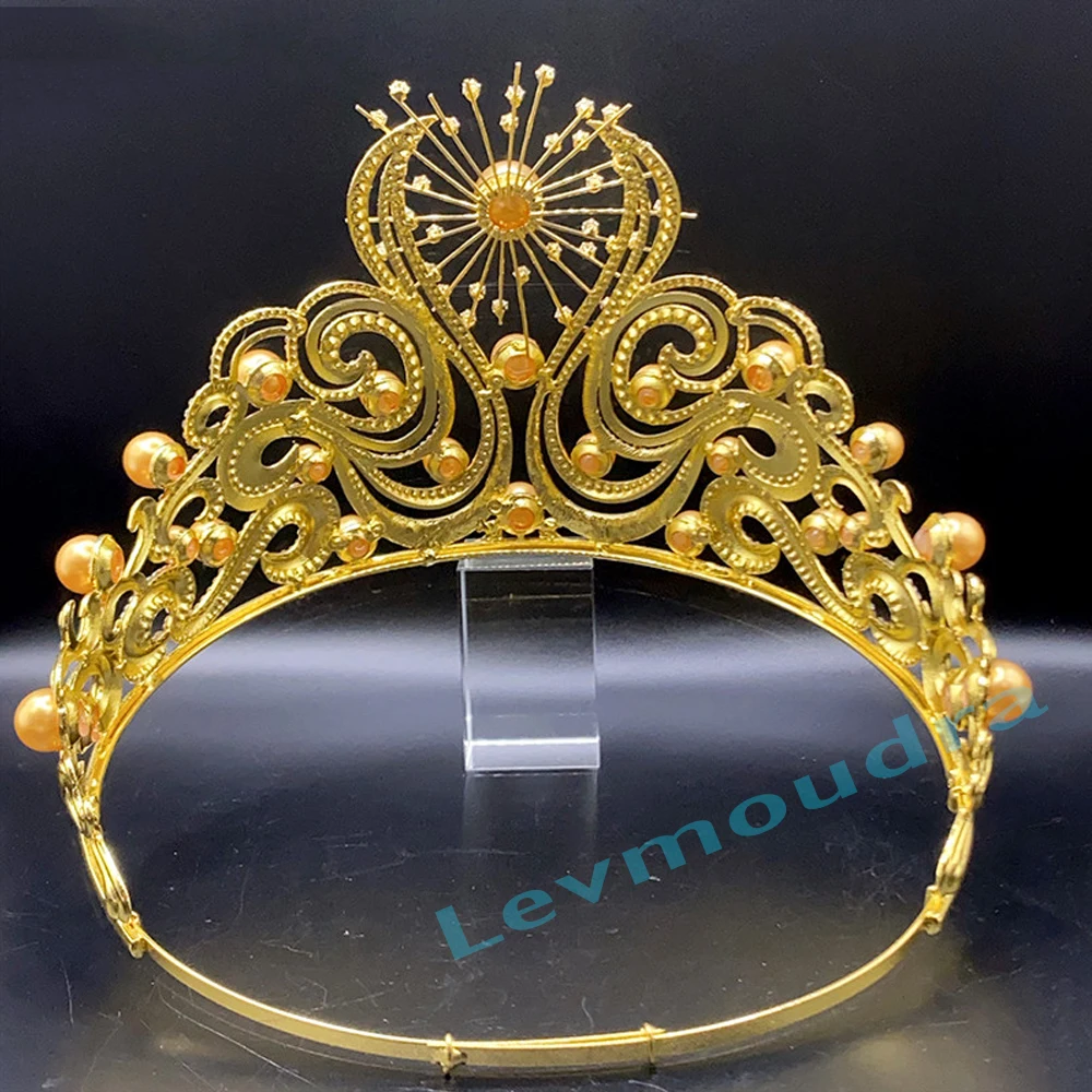 Levmoudra Miss Universe 2024 Lumiere De LInfini Handband Crown Rhinestone Princess Tiaras Big Pageant Crown