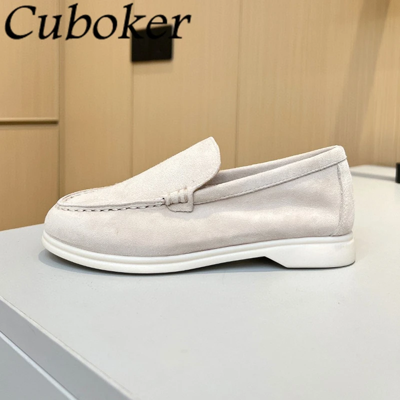 Low Top Kidsuede Children Flats Casual Shoes Girls Boys Student Round Toe Loafers Teenager Slip On Walking Shoes For Children