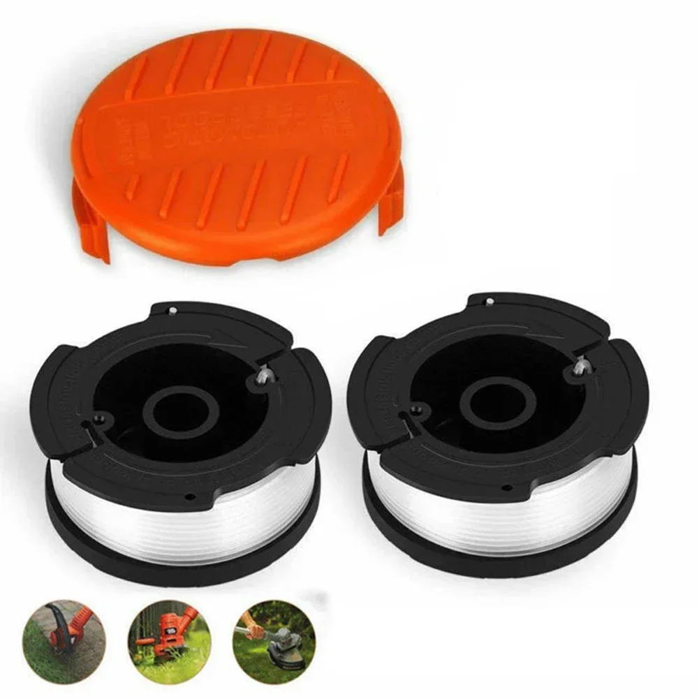 

1*Strimmer Cover Cap + 2*Spool & Line For Black & Decker GLC3630L GLC3630L20 String Trimmer Replacement Graden Supplies