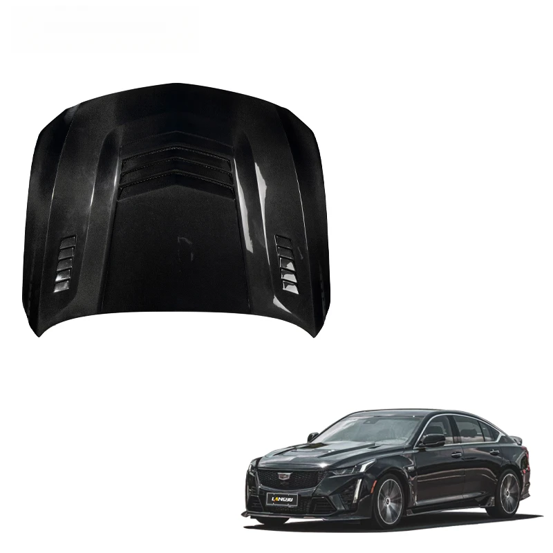 

Car Exterior Modified Parts Engine Cover Hood CT5 D Style Carbon Fiber Front Bonnet for CT5 2020+ Engine Hoods