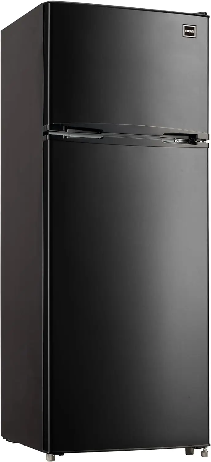 New RFR741-BLACK Apartment Size-Top Freezer-2 Door Fridge-Adjustable Thermostat Control-Black-7.5 Cubic Feet