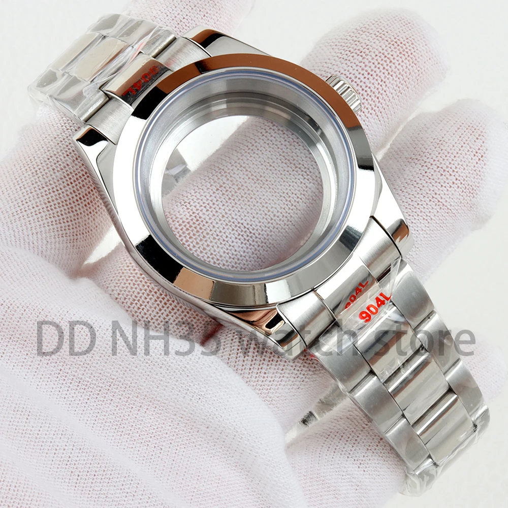 NH35 Watch Case 36/39mm Sapphire Glass 316L Stainless Steel Oyster Polished Bracelet for Datejust NH34 NH35 Movement 28.5mm Dial