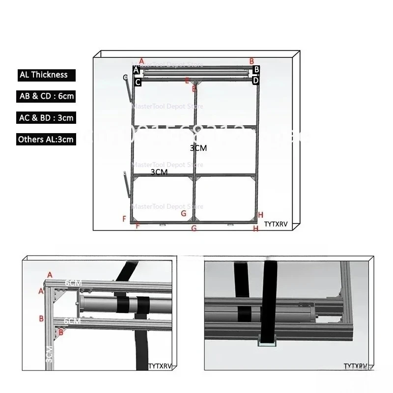 RV Caravan Lift Bed Adjustable Intelligence Bed Motorhome Aluminum Profile Lifting Bed