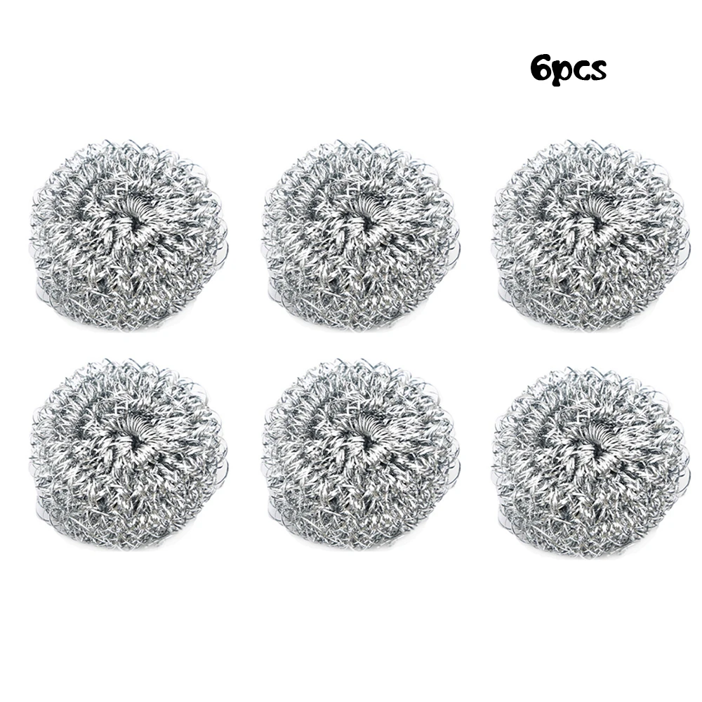 1/4/6 pz spugne in acciaio inox Scrubber per piatti da cucina pentole pulizia utensili riutilizzabili pulizia palla detergente per la cucina