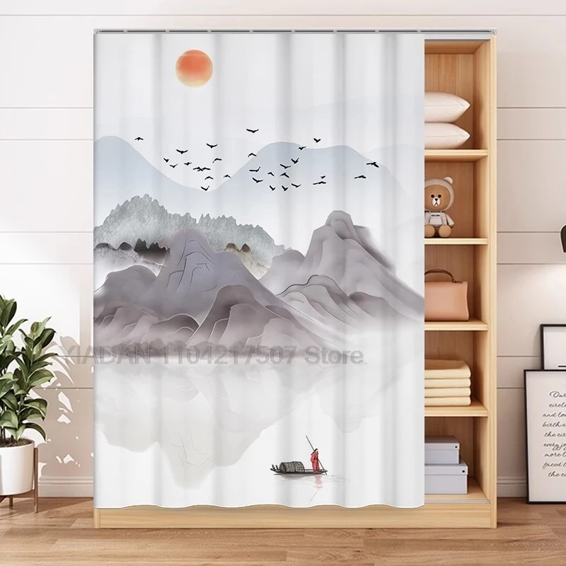 Doorless cabinet, covering curtain, no punching shoe cabinet, wardrobe, dust-proof cloth curtain, kitchen cabinet curtain