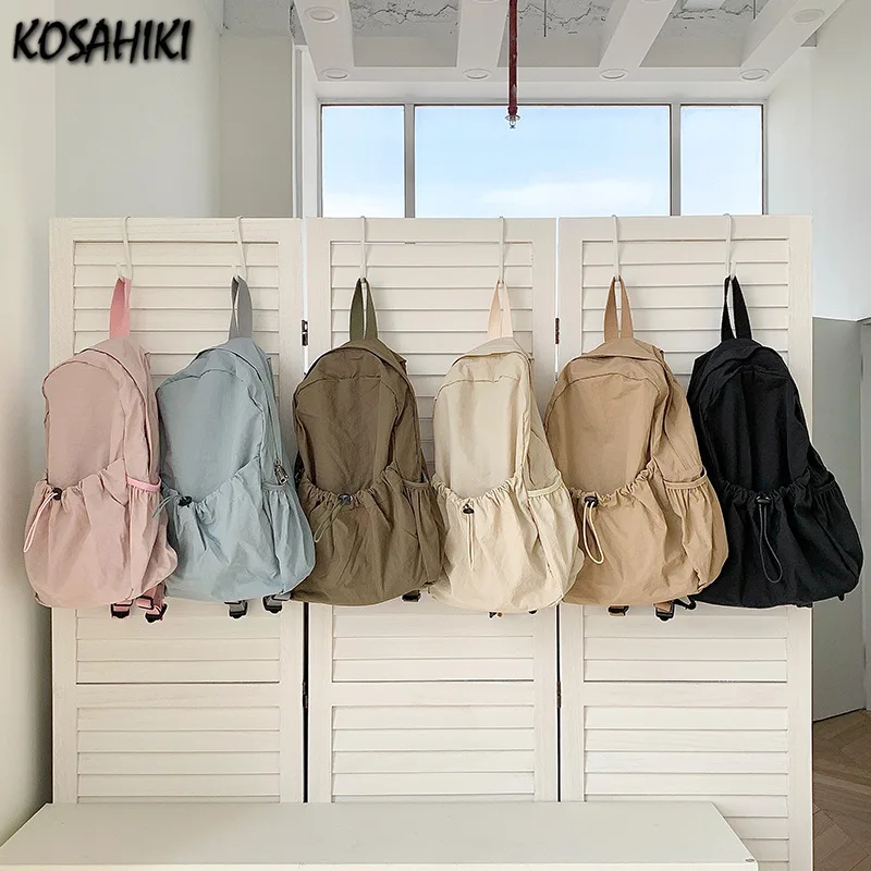 

Fashion Simple Nylon Trendy Backpacks Japanese Ins Casual All Match Travel Schoolbags Y2k Aesthetic Backpacks for Women Students