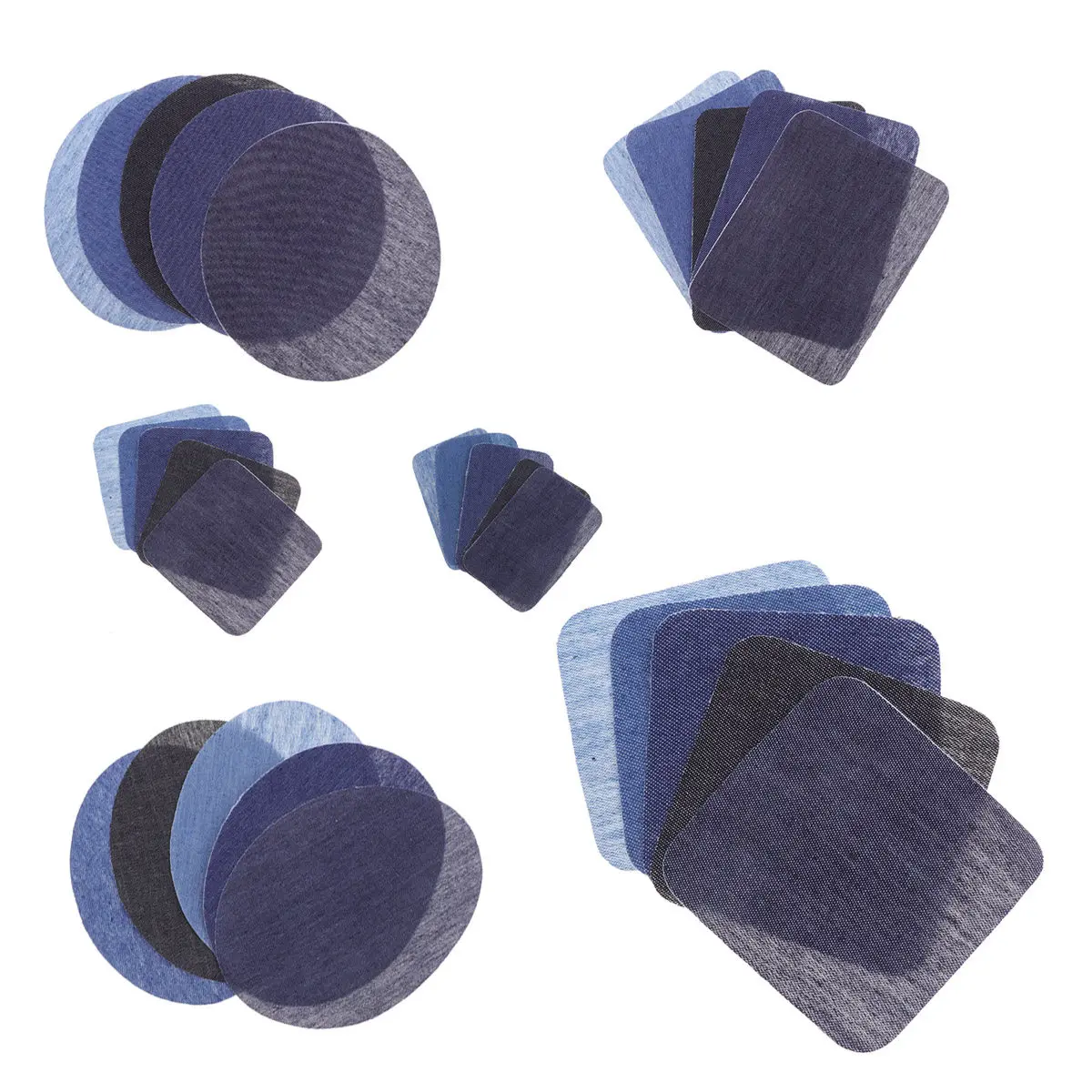 24Pcs Jeans Cloth Elbow Patch Self-Adhesive Iron on Patch for Clothing Repair Reinforce Decor Sweaters Multi Color Stickers