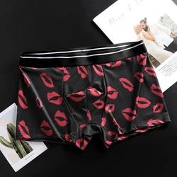 Men Ice Silk Briefs Fashion Novelty Printed Male Underpants Man Penis Silk Menss Cuecas Masculinashorts M-2XL