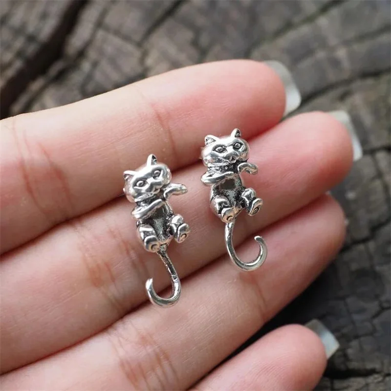 Vintage Kreative Katzen-Ohrringe für Frauen Trendige Lustige Niedliche Katzenpfoten Tier-Ohrstecker Personalisierter Party-Schmuck Accessoires – Detail 5