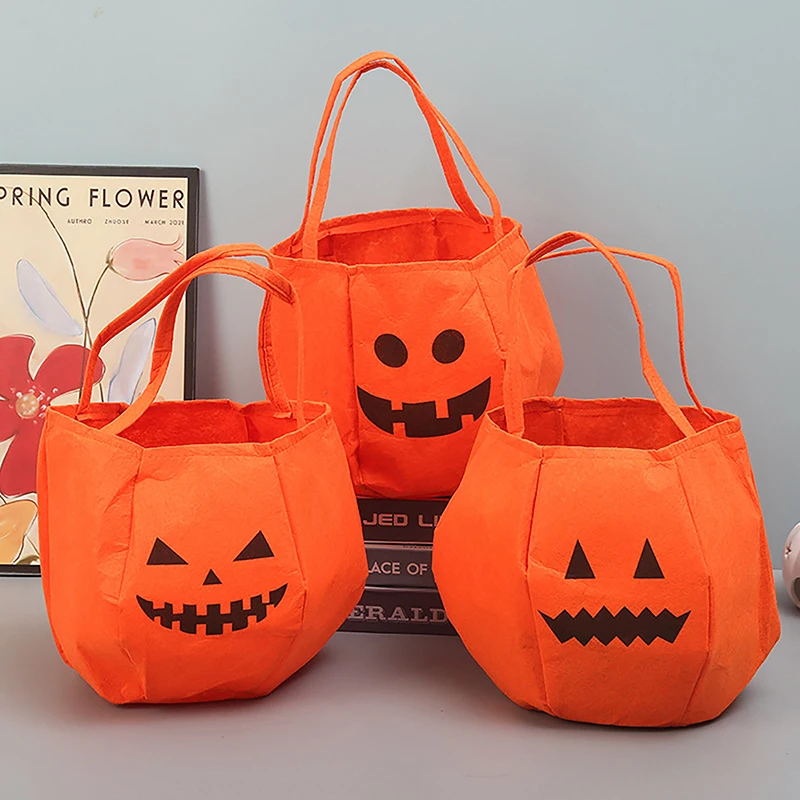 Halloween Supplies Tote Pumpkin Bag Non-woven Three-dimensional Pumpkin Bag Children Decoration Props Винтажный Шоппер