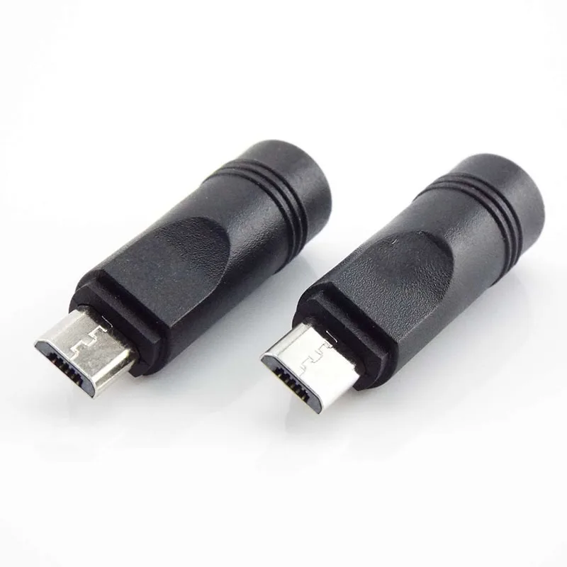DC Power Adapter Converter Micro USB Male to 5.5x2.1mm Female Jack Connector for Laptop Notebook Computer PC D2