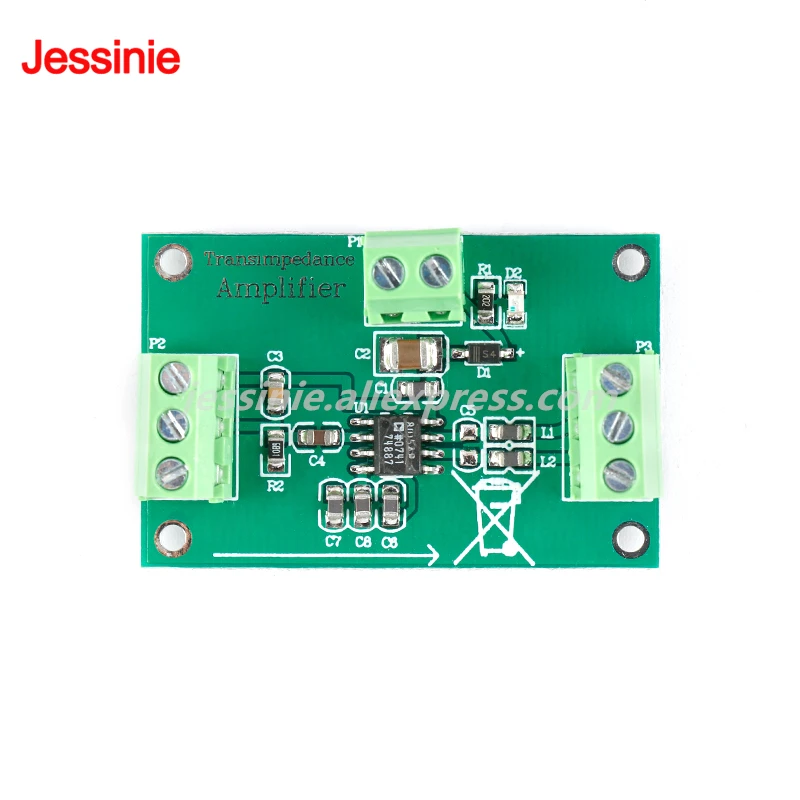 OPA855 وحدة مكبر للصوت عالي السرعة APD PIN كشف الضوء TIA IV لوحة تحويل 1KV/A 10KV/A 1MV/A AD8015