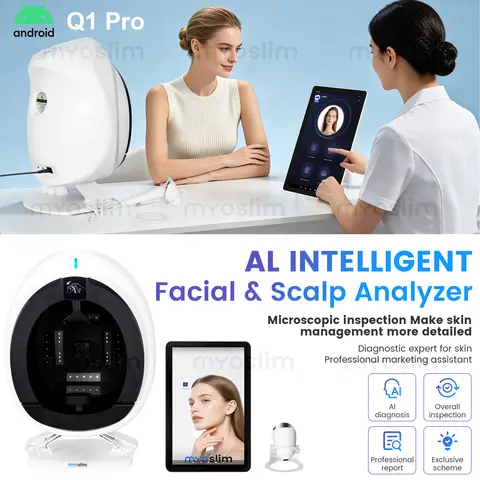 Q1 Pro Intelligent 3D Magic Skin Analyzer Mirror UV Wood Lamp Facial Skin Detection Scanner for Beauty Skin Analysis