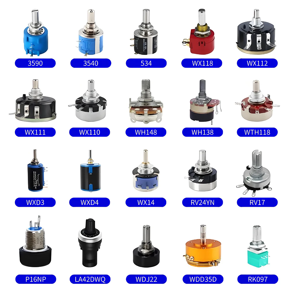 10Pcs Custom Multiturn Ceramic Potentiometer 1K-500K 102/203 Rheostat