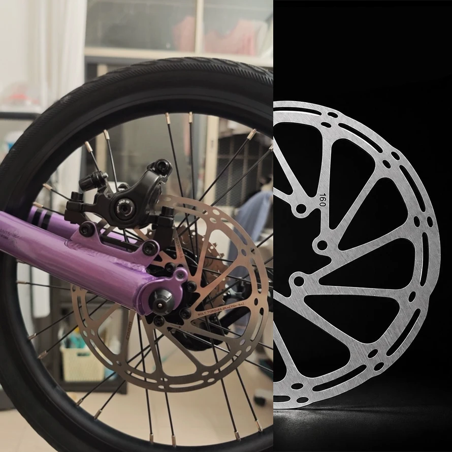 160mm Bike Disc Brake Rotor, Lightweight  6-Bolt Bicycle Brake Disc with  6 bolts, Heat-Resistant MTB Bike  Rotor image 3