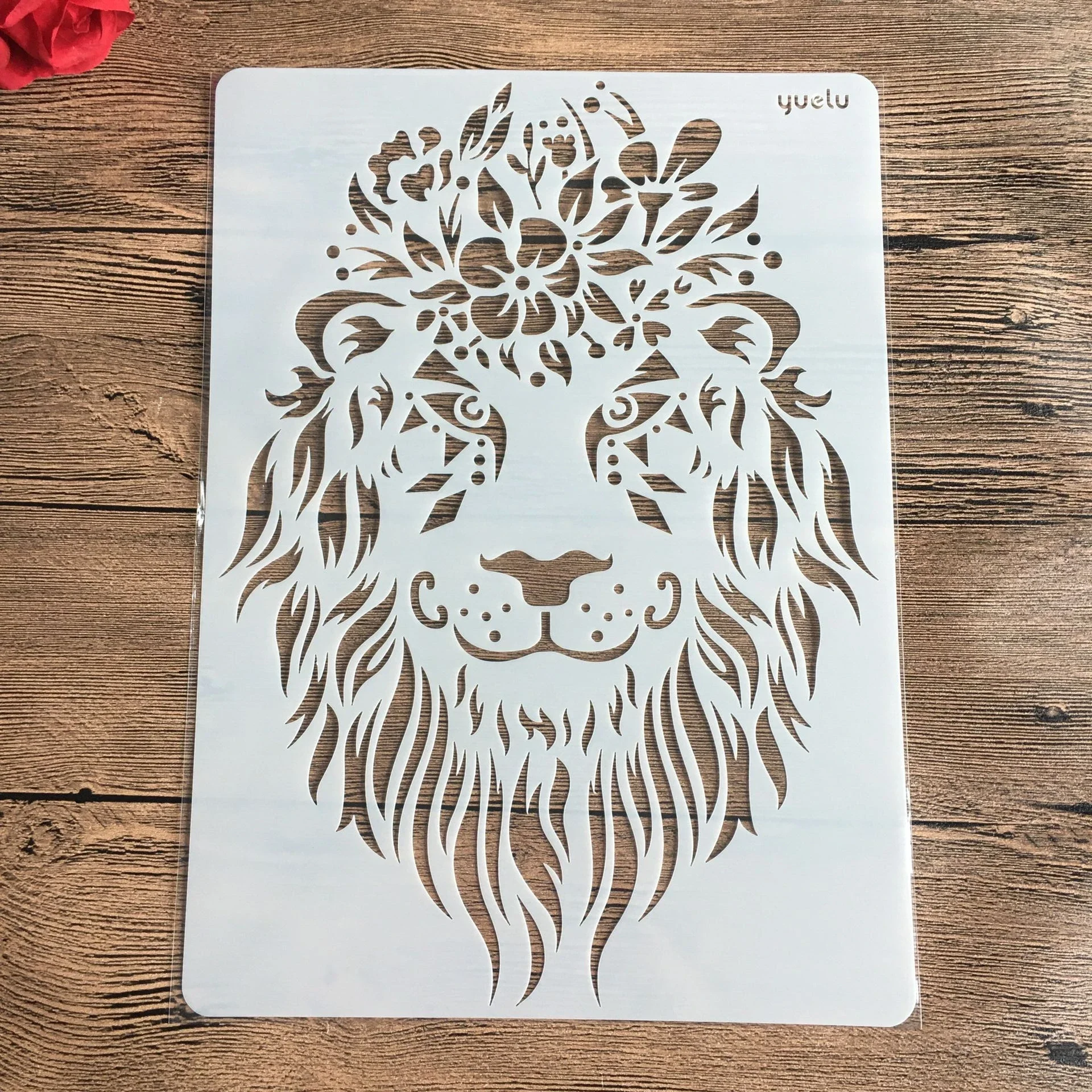 

A4 29 * 21cm creative animal lion DIY stencil wall painting scrapbook coloring photo album decorative paper card template