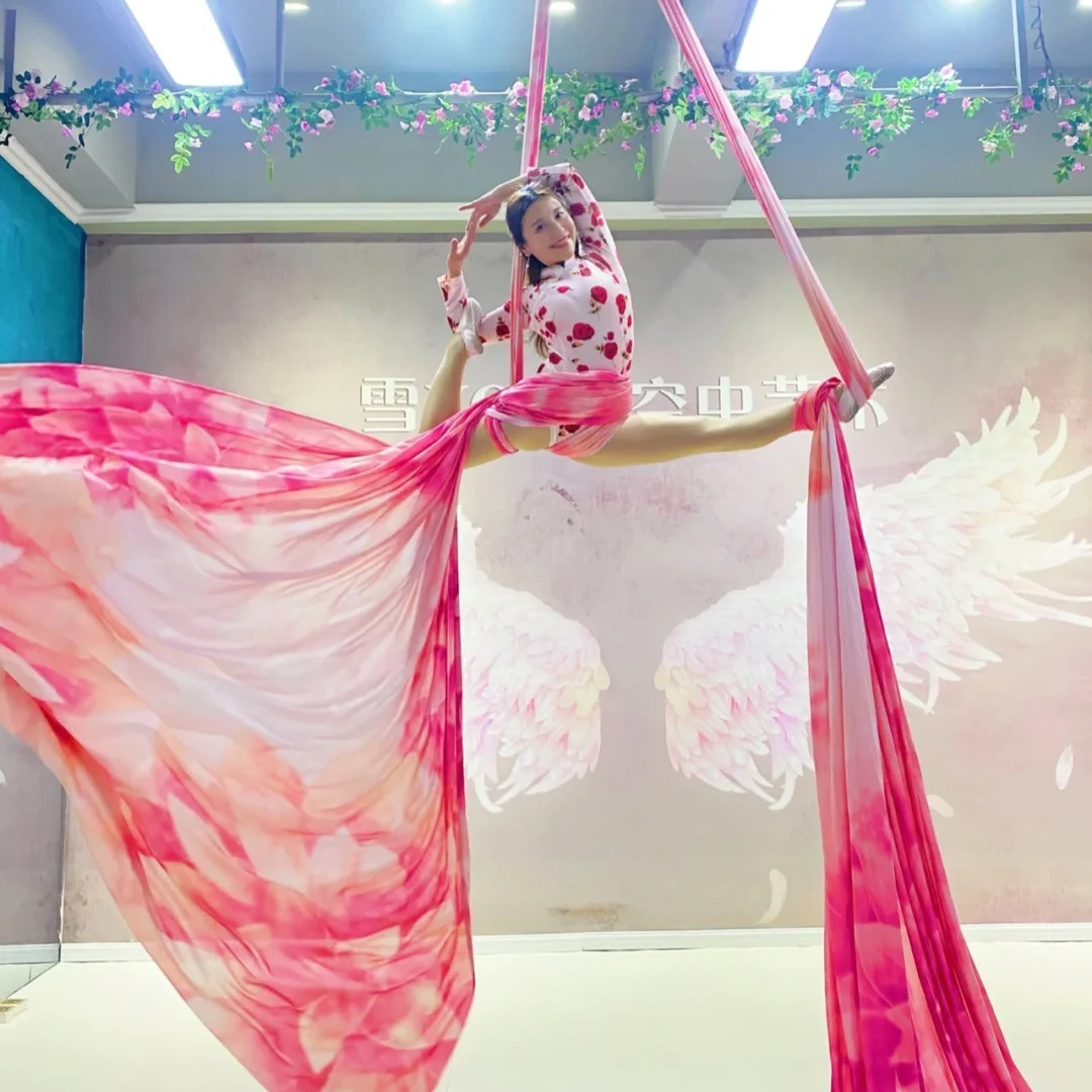 

19 м воздушный шелк Ombre градиент цвета воздушный гамак для йоги йога фитнес растягивающийся пояс для тренажерного зала в помещении Yoga Studio