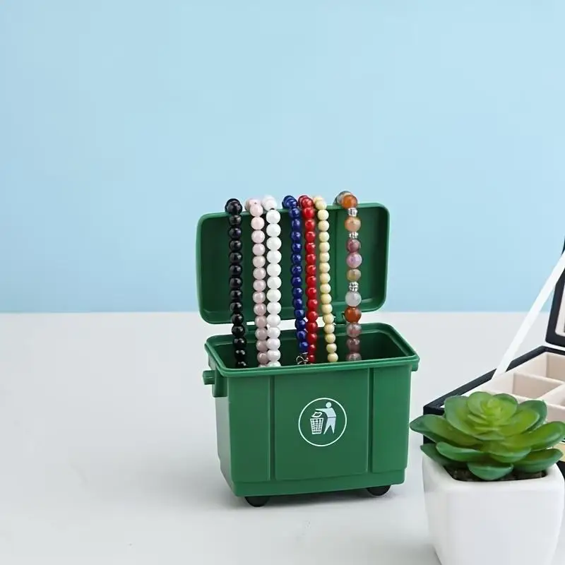 2/4 Stück Mini Desktop-Aufbewahrungsbehälter Tragbarer Müllbehälter Puppenhaus-Ornament Kosmetik-Schmuck-Aufbewahrungsbox Schreibwaren-Organizer – Detail 9