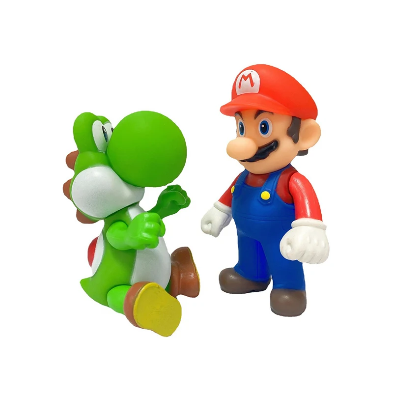3Pcs Super Mario Bros PVC Action Figure Toys Dolls 4.4inch Mario Luigi Yoshi Model Set for Kids Birthday Gifts image 5