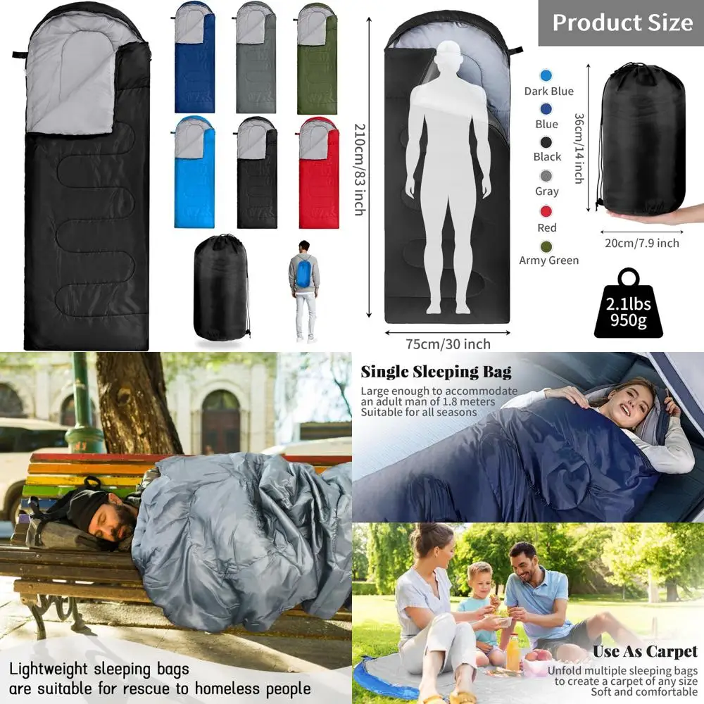 

4 Seasons Lightweight Waterproof Adult Camping Sleeping Bags with Cotton Liners and Compression Sacks for Backpacking