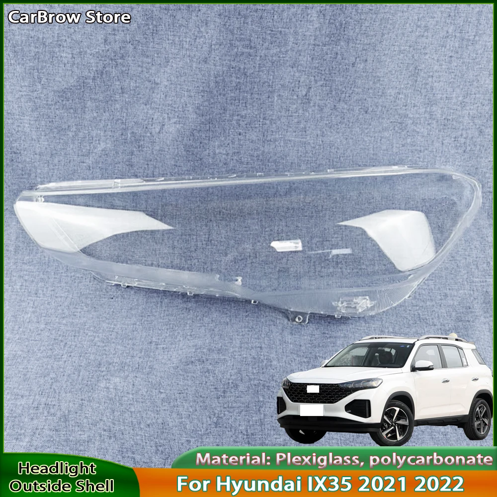 

For Hyundai IX35 2021 2022 Car Accessories Headlamp Transparent Cover Lampshade Headlight Shell Lens Plexiglass