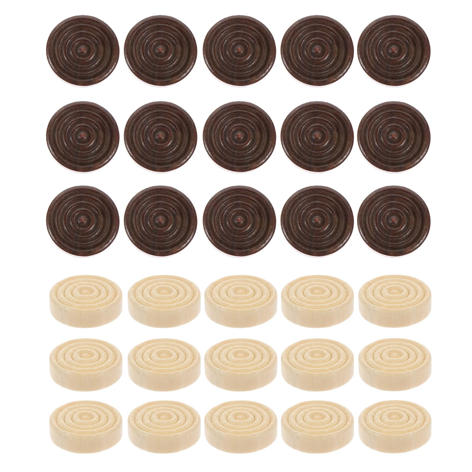 

48 Pcs Wood Checkers Replacement Pieces for Game Travel Chess Accessories Wooden Round Kids Toy