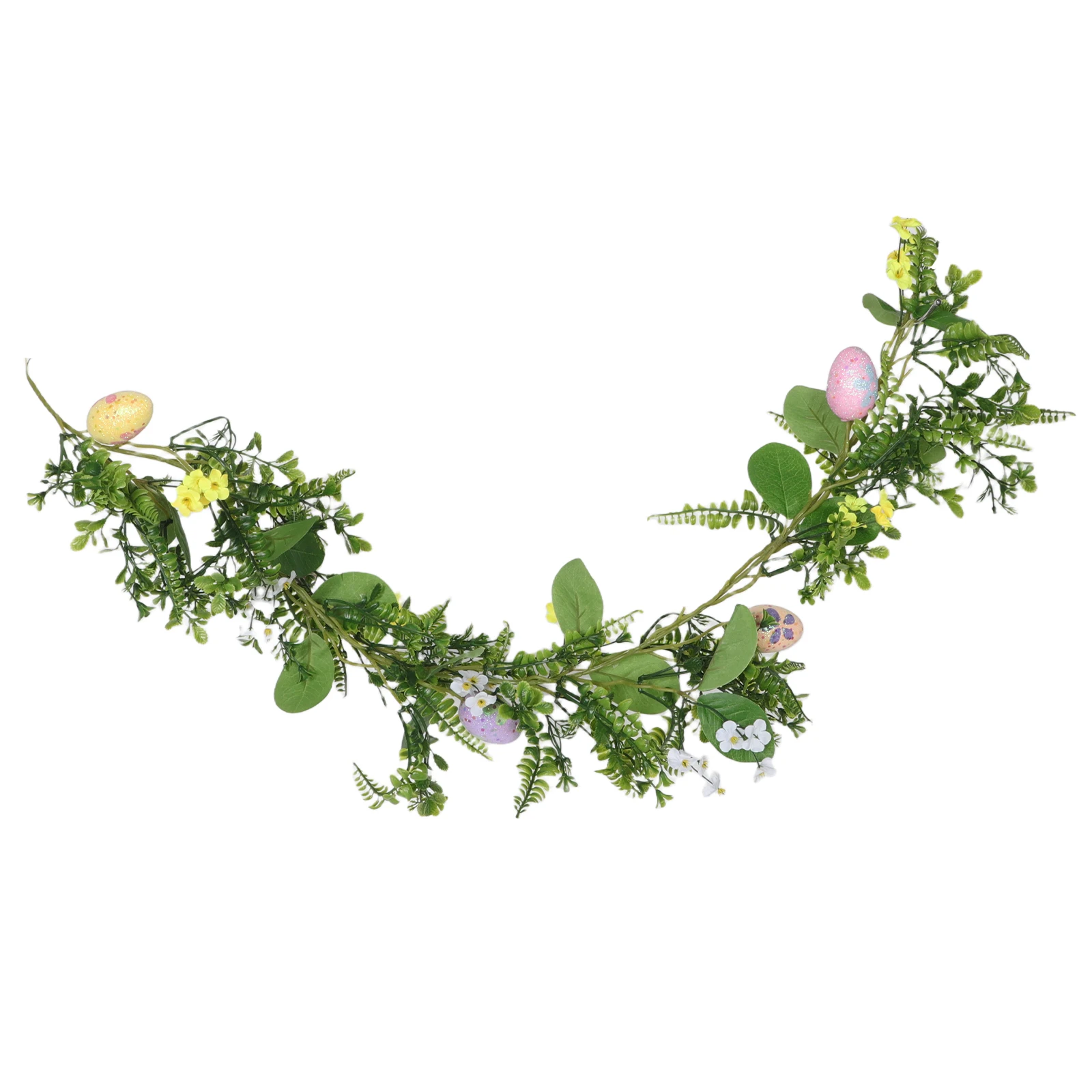 

1pcs Easter Garland Faux Vine Hanging With Realistic Eggs Artificial Greenery For Wall Window Door Decor Indoor Outdoor