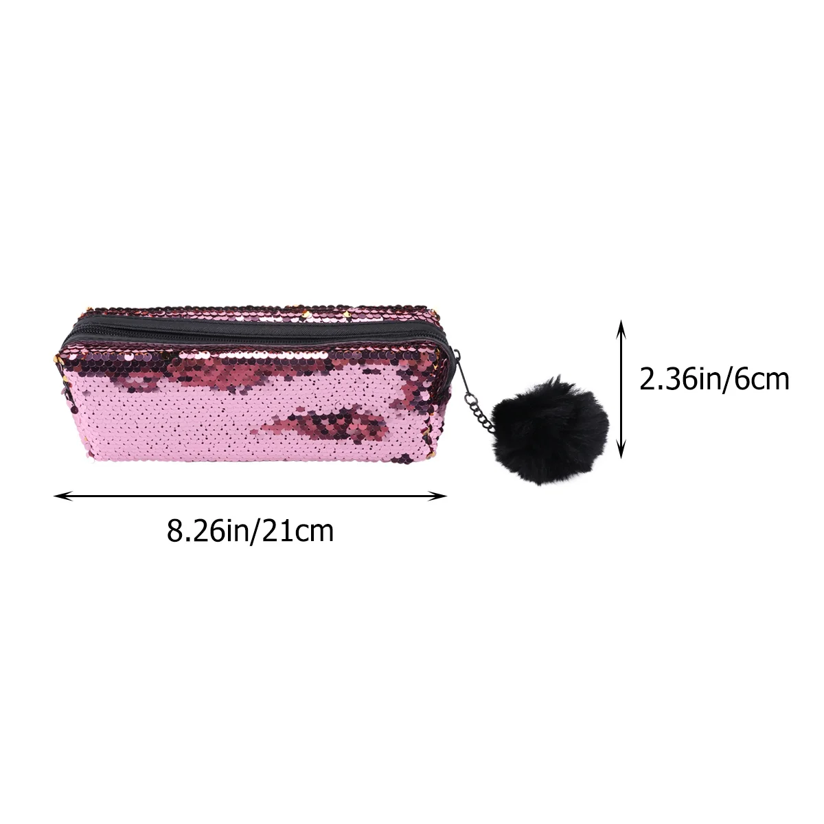 1pc Mermaid Sequin Pencil Pouch Glitter Zipper Stationery Bag Multifunction Storage For School Office Gift