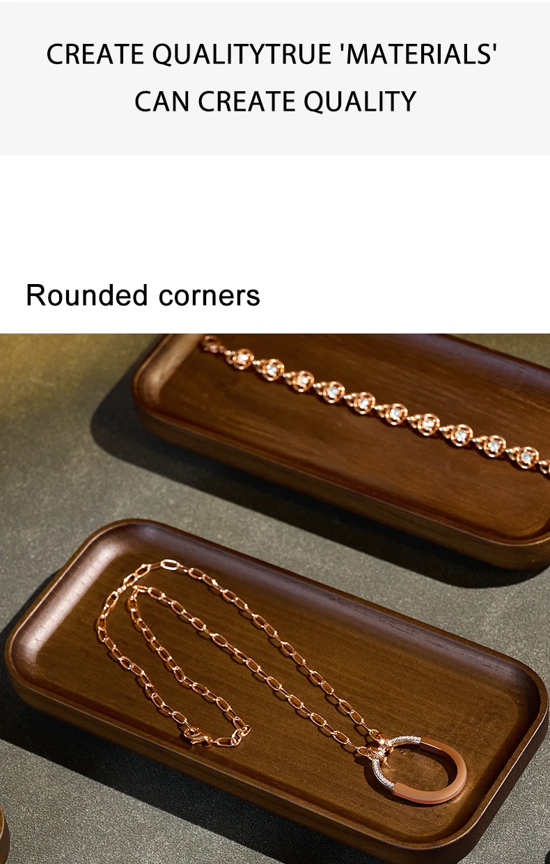 Oirlv Wooden Jewelry Tray Set Ring Storage Box Necklace Display Stand Watch Storage Box Entrance Decoration Car Key Organizer