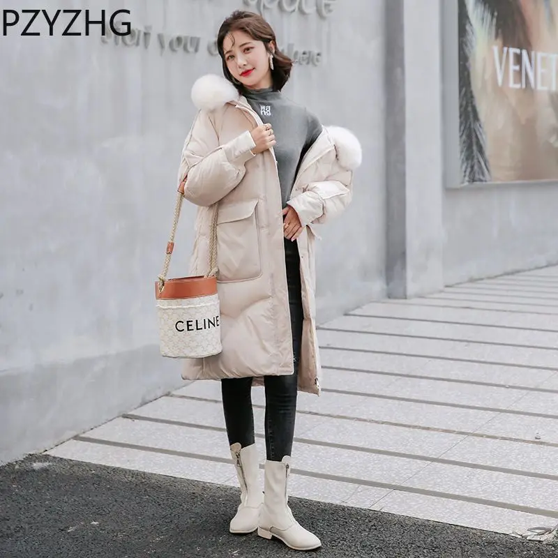 Women 2023 NewDown Jacket Winter Coat Female  Popular Parkas Medium Style Outwear Stand Collar  Without Fur Collar Overcoat