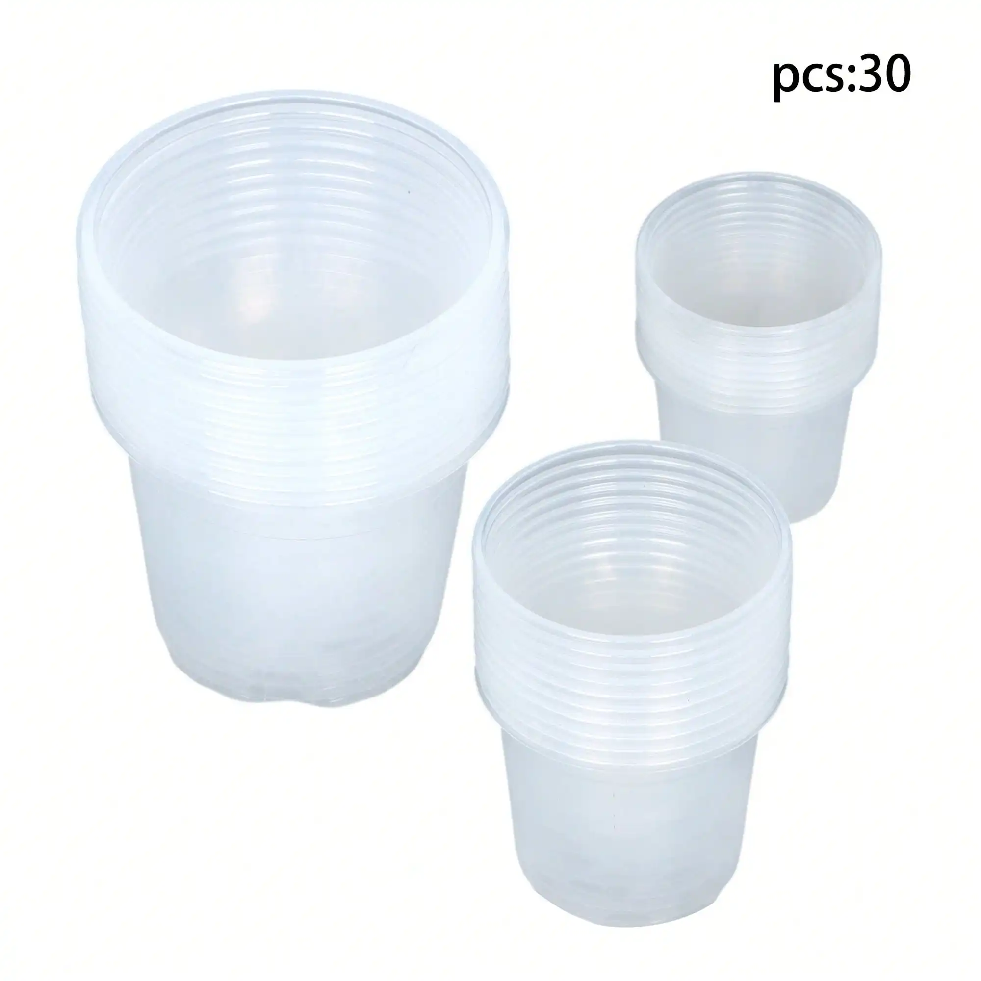 

30-Pack Reinforced Clear Nursery Pots with Drainage Holes for Seedlings & Flowers