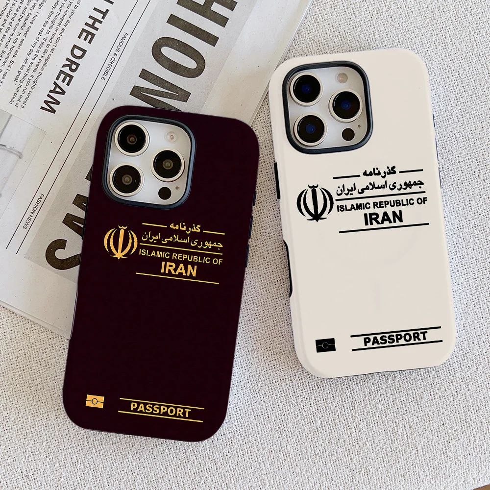 

Iran Passport Phone Case for Samsung Galaxy S20 S23 S24 S25 FE Plus Ultra 4G 5G Luxury Double-layer Back Cover