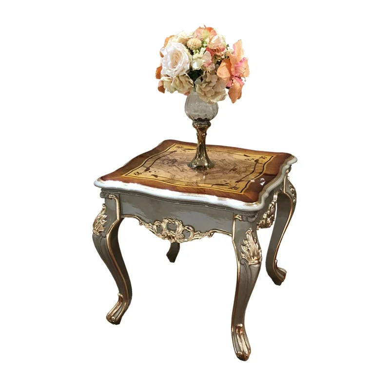 

Ruisen Noble European Corner Table, Small Tea Table, Living Room, Sofa Side Table, Luxury Solid Wood Carved Telephone Table