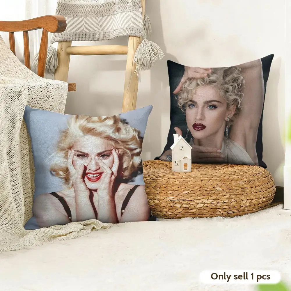Singer M-Madonna Cushion Cover Organic Linen Square Pillow Case Durable Non-Allergenic And Kind To Skin