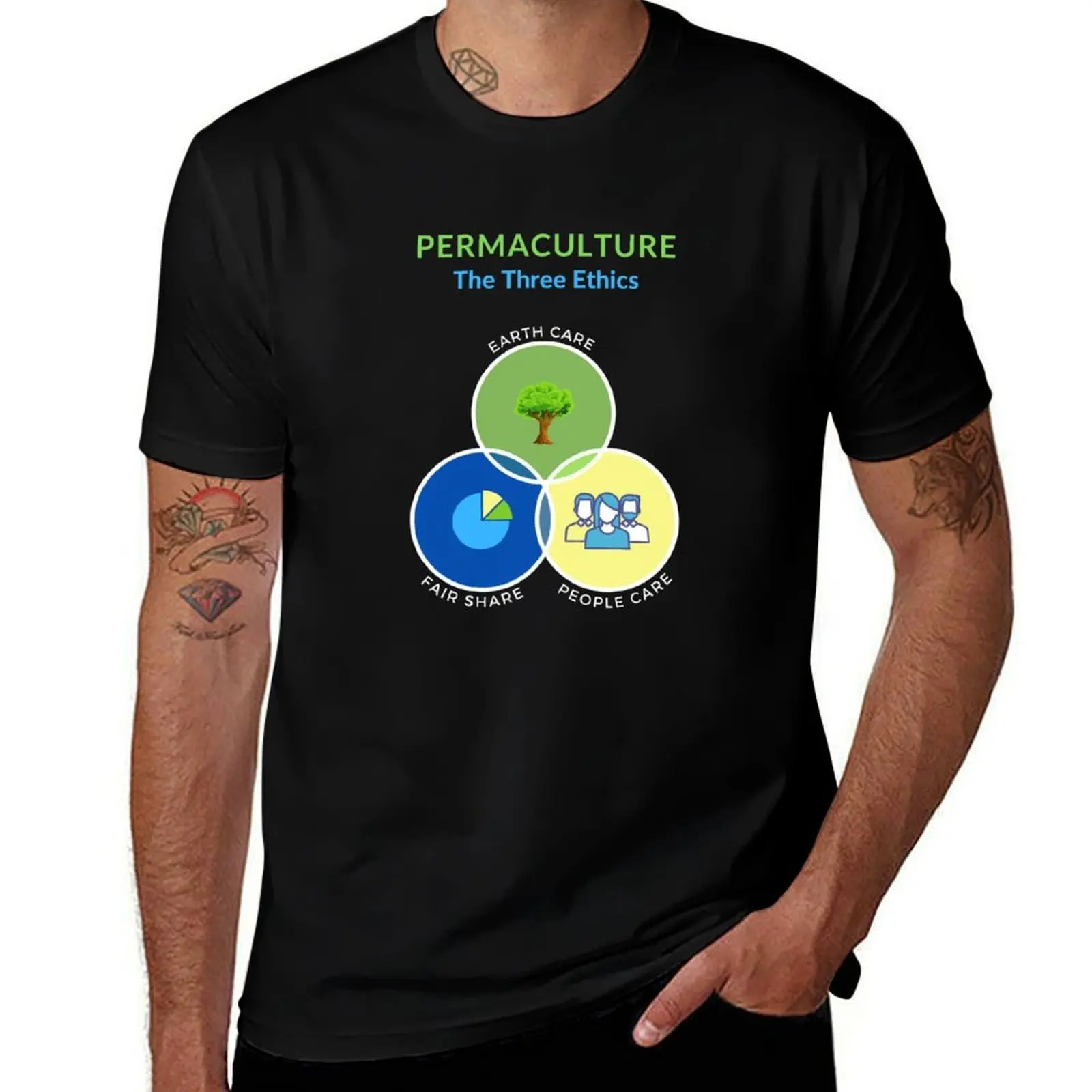 Permaculture - The Three Ethics T-Shirt Functional Casual Short Sleeve Tee