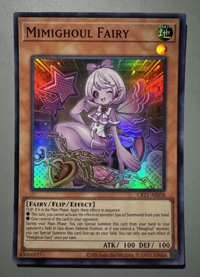 Yugioh KONAMI Duel Monsters CR11-AE058 Mimighoul Fairy Super Rare Asian English Collection Mint Card