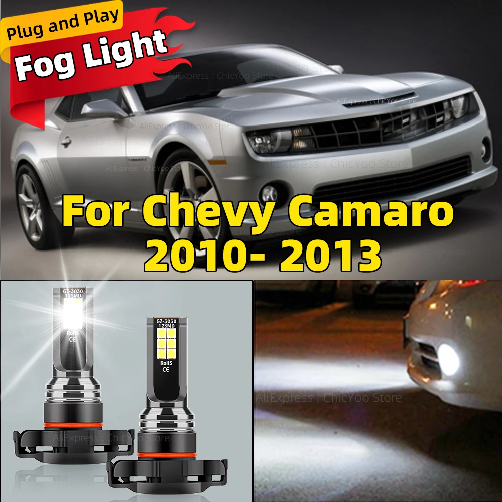 

2x Led Car Fog Light PS24W 5202 PS19W H16(EU) Lamp For Chevrolet Camaro 2010 2011 2012 2013 6000K Plug and Play Bulbs