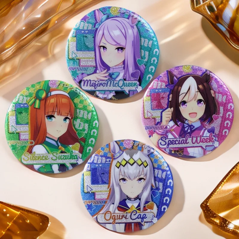 

58 мм аниме Uma Musume Pretty Derby, жестяная брошь, значок с изображением фигурки, броши ручной работы для украшения одежды на рюкзаке