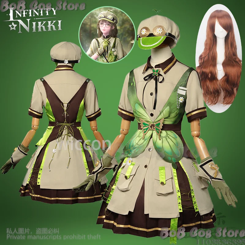 Anime Game Infinity Nikki Cosplay Costume Green Lolita Dress Hat Full Set Halloween Christmas Party Girl Woman Outfit Customized