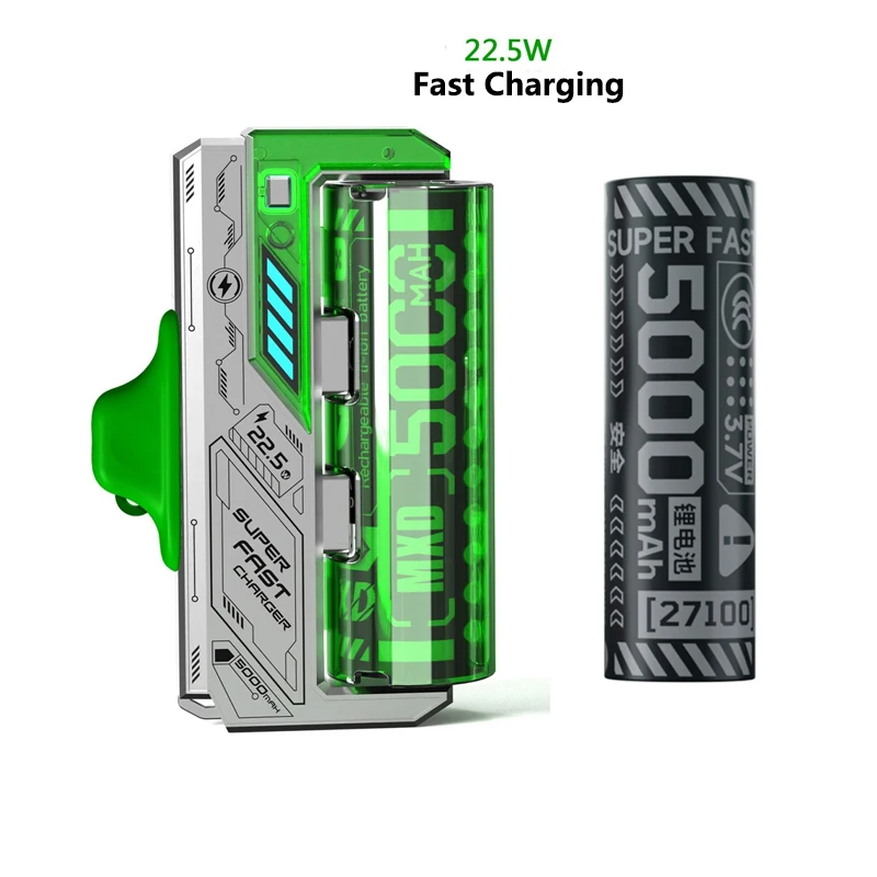 Outdoor Portable EDC Mini Mecha Wind Power Bank, Detachable Camping, Hiking, Tourism, Emergency Mobile Phone Charging Tool