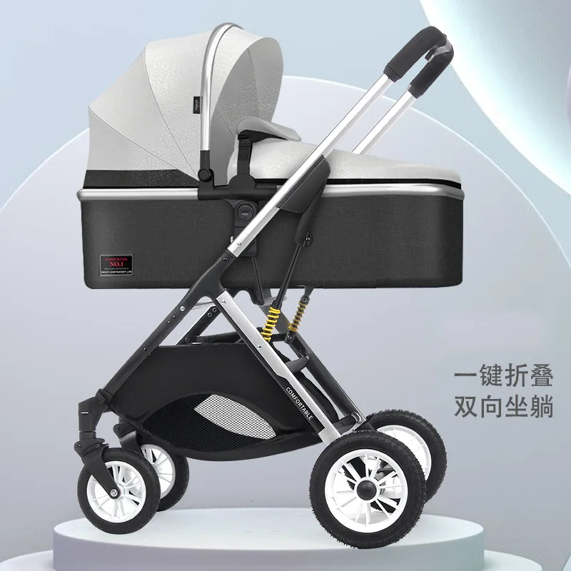 

Baby strollers can sit and lie down and fold easily, simple, high-view, two-way shock absorbers for newborn children.