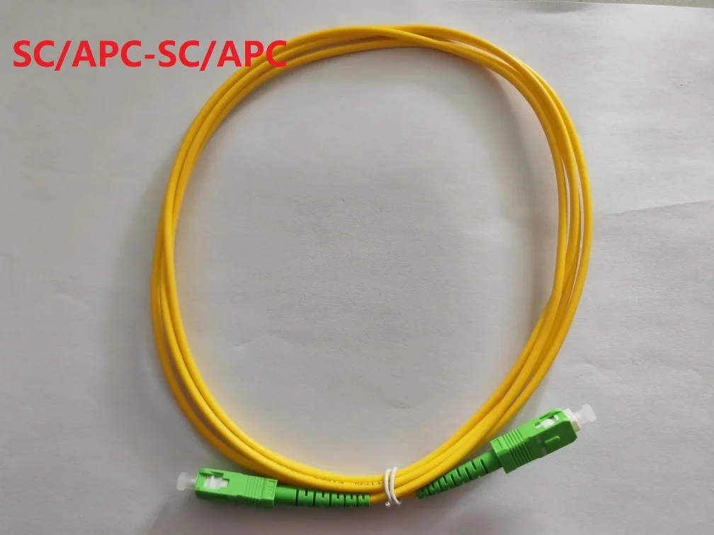 50PCS Single-Mode Optical Fiber Optic Patch Cord 3.0mm PVC G657A SM FTTH Jumper SC APC to SC APC 1M/2M/3M/5M