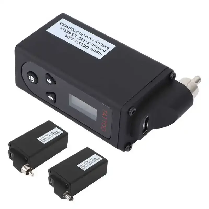 

DC Interface Cordless Tattoo Power Supply LCD Display Screen 8V 10 Hours Tattoo Adjustable Voltage Regulator 2000mAh Battery