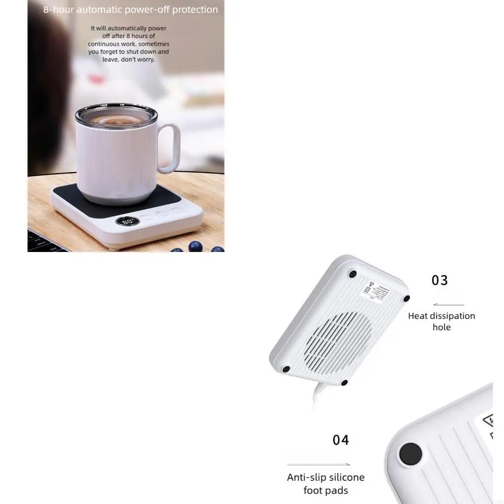 220V Coffee Mug Warmer Cup Warmer with 9 Temp Settings 12H Timer Fast Bottle Warmer Coffee Warmer Plate for Beverage