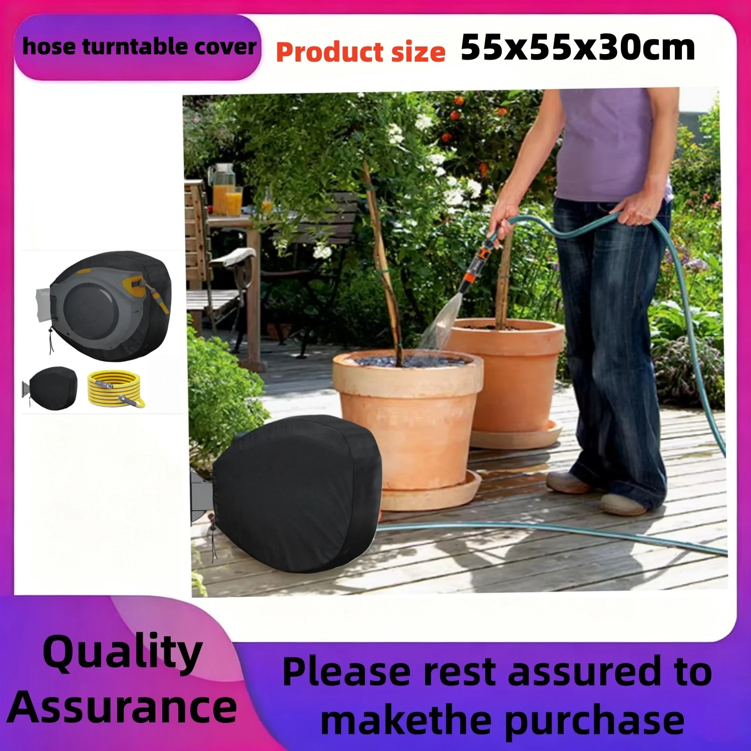 Reels, Hose Reel Cover, Waterproof UV Resistant Hose Covers for Outside, , Retractable Garden Hose Reel Cover...