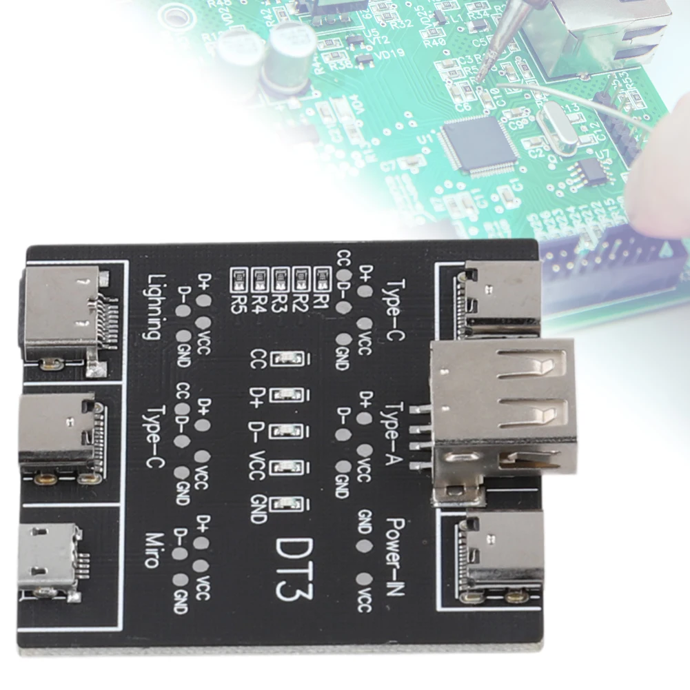 DT3 USB Cable Tester USB Type-C Data Cable Test PCB Board Data Cable Detection Board USB Cable Checker for iOS Android