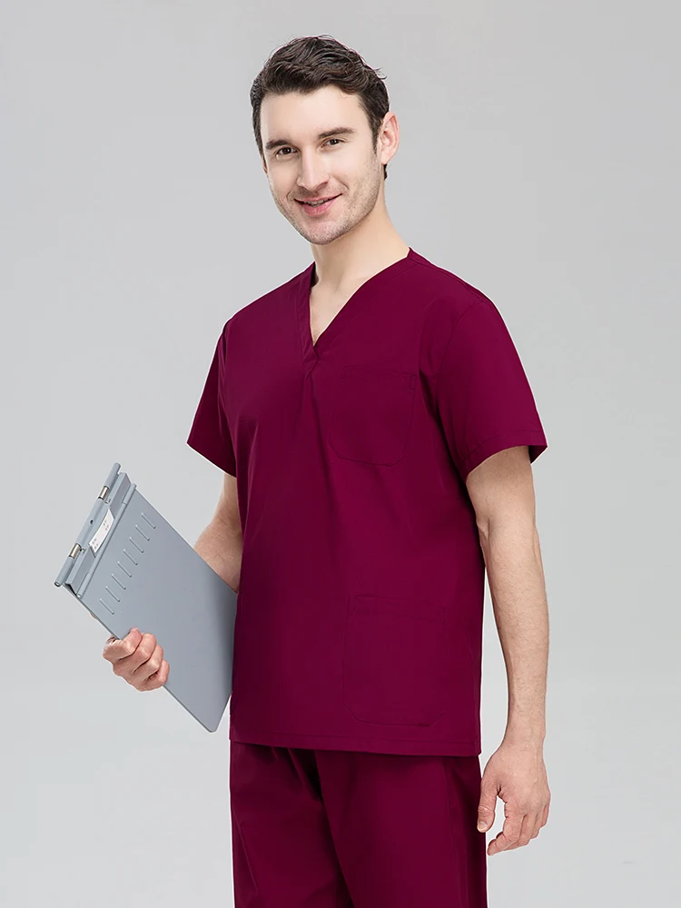 Plus Size Farbe Polyester Baumwolle Work orm ort Sve Surgical Dental Damen Scrub Top Laborkittel Medical orm